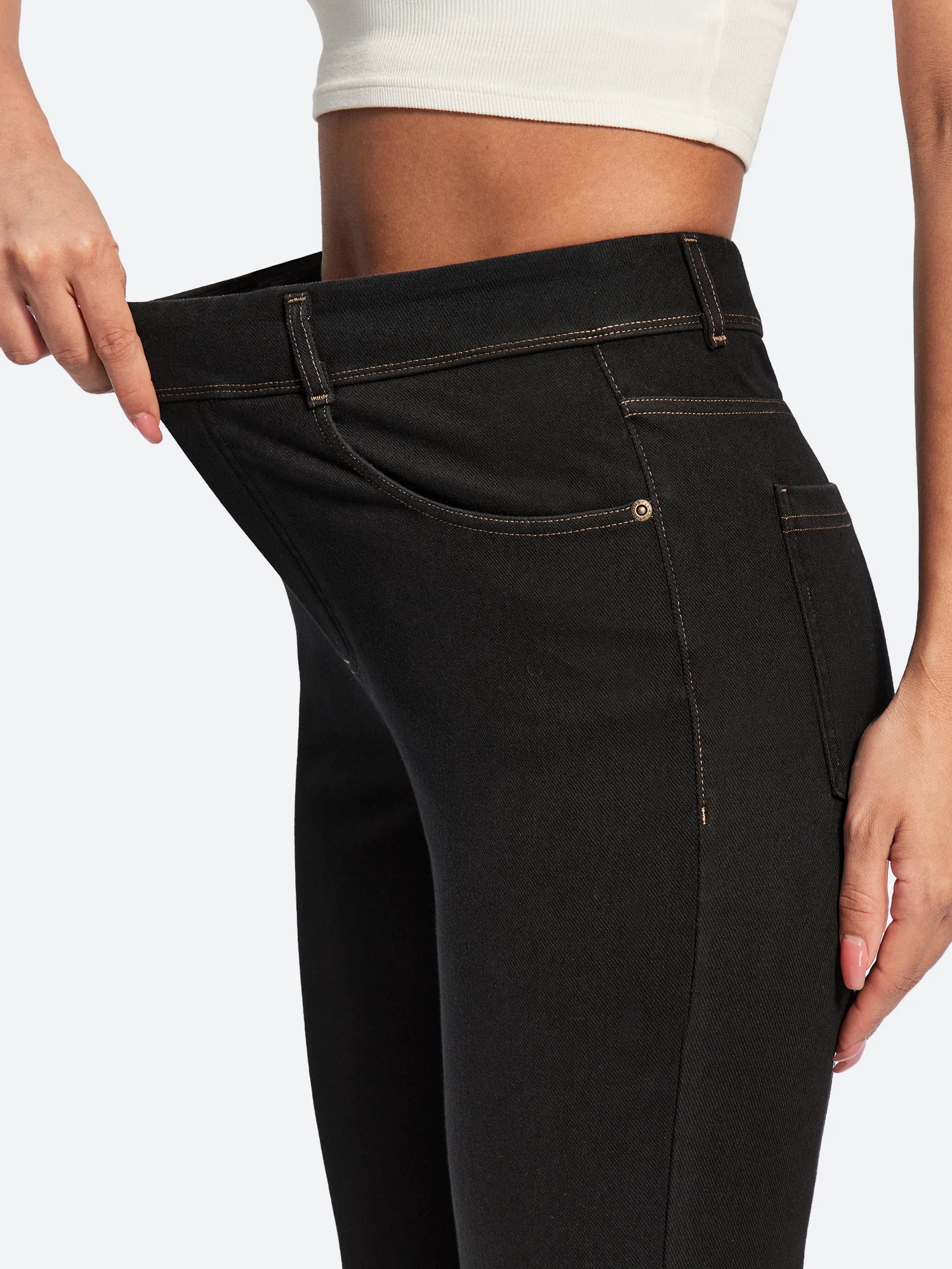 IUGA FlexDenim® Stretch Pull On High Waist Bootcut Jeans With Pockets