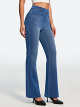 IUGA FlexDenim® Stretch Pull On High Waist Bootcut Jeans With Pockets