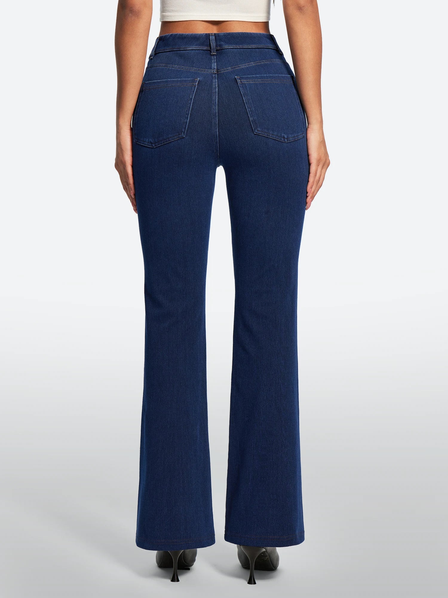 IUGA FlexDenim® Stretch Pull On High Waist Bootcut Jeans With Pockets