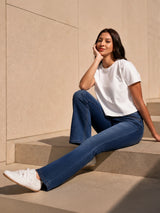 IUGA FlexDenim® Stretch Pull On High Waist Bootcut Jeans With Pockets
