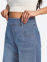 IUGA FlexDenim® Soft Pull-On Barrel-Leg Stretch Denim Pants With 4 Pockets