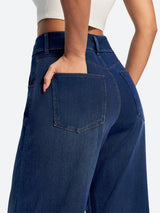 IUGA FlexDenim® Soft Pull-On Barrel-Leg Stretch Denim Pants With 4 Pockets