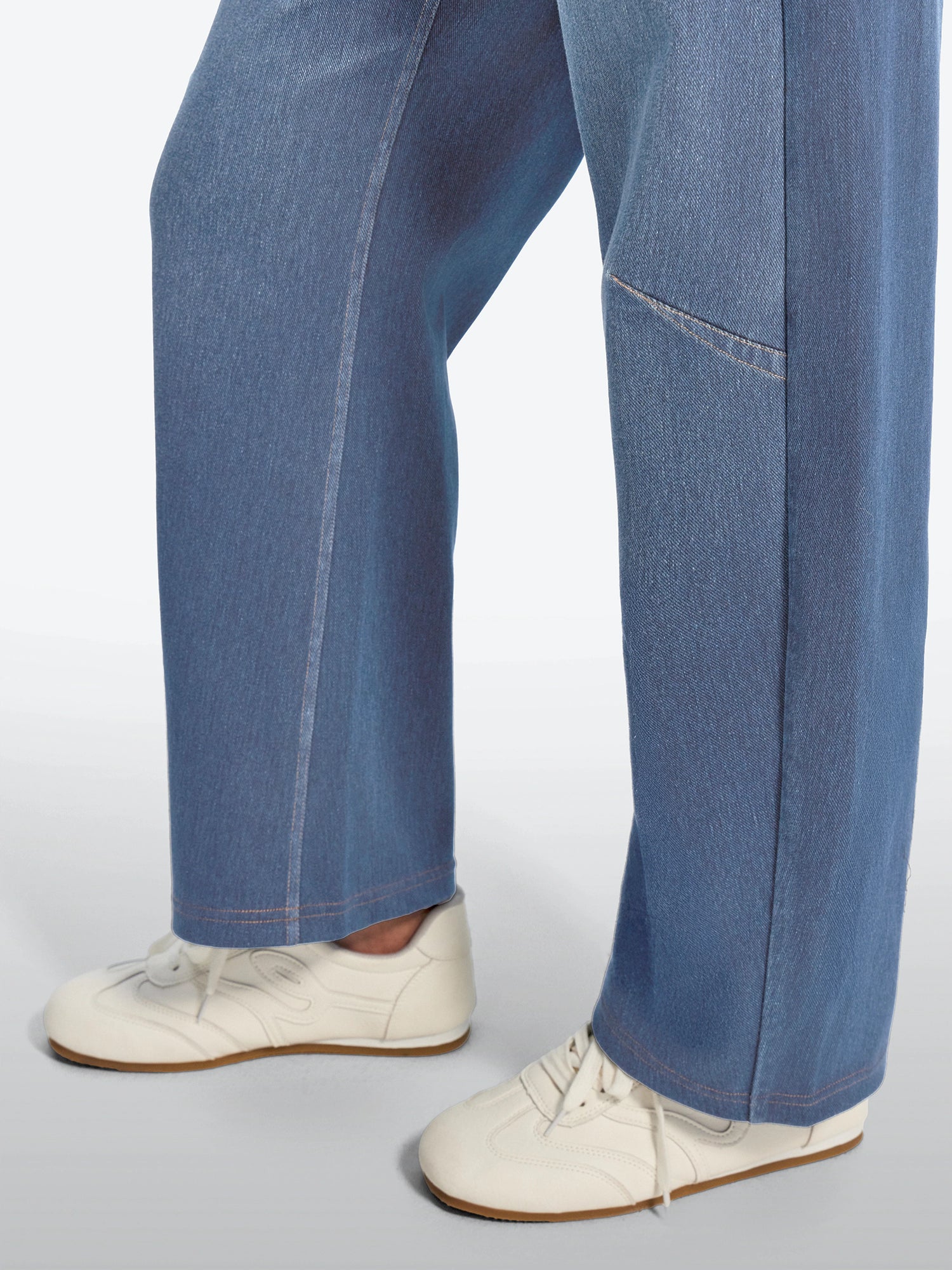 IUGA FlexDenim® Soft Pull-On Barrel-Leg Stretch Denim Pants With 4 Pockets