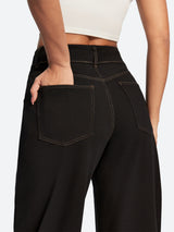 IUGA FlexDenim® Soft Pull-On Barrel-Leg Stretch Denim Pants With 4 Pockets