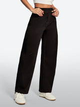 IUGA FlexDenim® Soft Pull-On Barrel-Leg Stretch Denim Pants With 4 Pockets