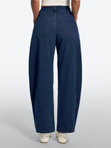 IUGA FlexDenim® Soft Pull-On Barrel-Leg Stretch Denim Pants With 4 Pockets