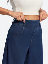 IUGA FlexDenim® Soft Pull-On Barrel-Leg Stretch Denim Pants With 4 Pockets