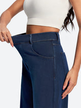 IUGA FlexDenim® Soft Pull-On Barrel-Leg Stretch Denim Pants With 4 Pockets