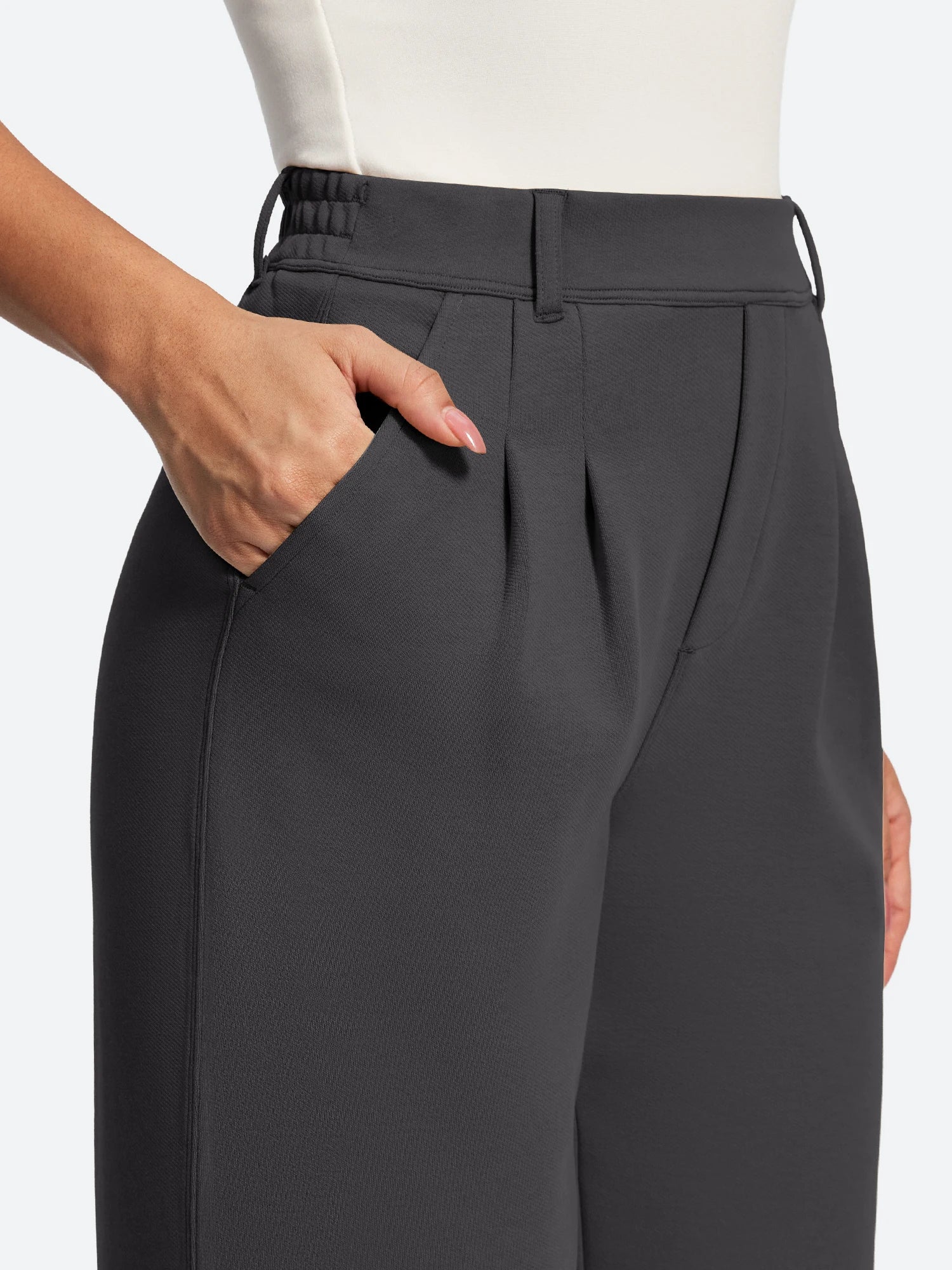 IUGA Wide-Leg Drapey Stretch Work Pants With Pockets | Affordable Yoga Leggings & Activewear by IUGA