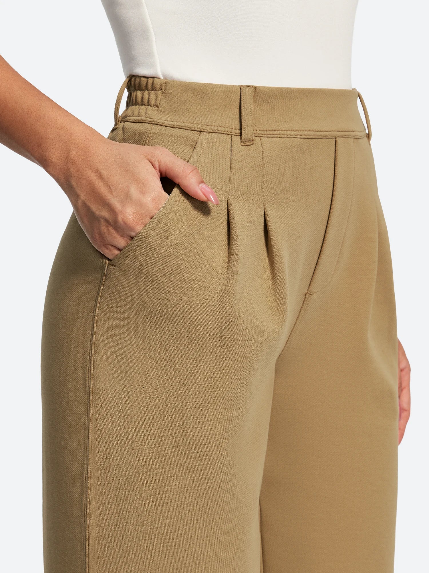 IUGA Wide-Leg Drapey Stretch Work Pants With Pockets | Affordable Yoga Leggings & Activewear by IUGA