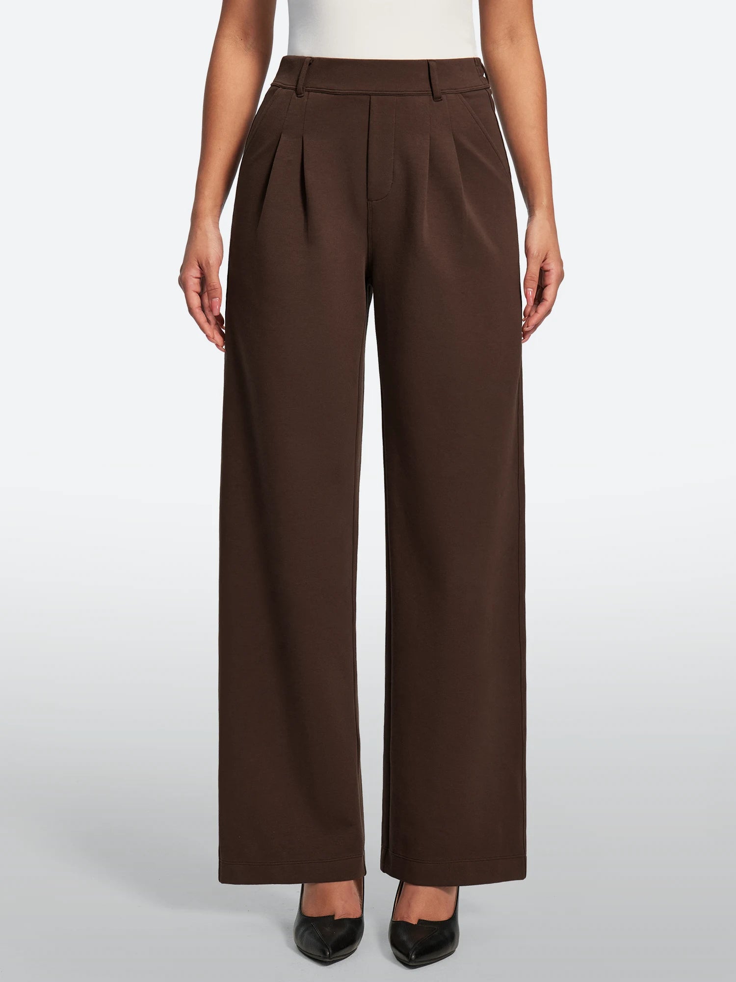 IUGA Wide-Leg Drapey Stretch Work Pants With Pockets | Affordable Yoga Leggings & Activewear by IUGA