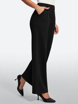 IUGA Wide-Leg Drapey Stretch Work Pants With Pockets | Affordable Yoga Leggings & Activewear by IUGA