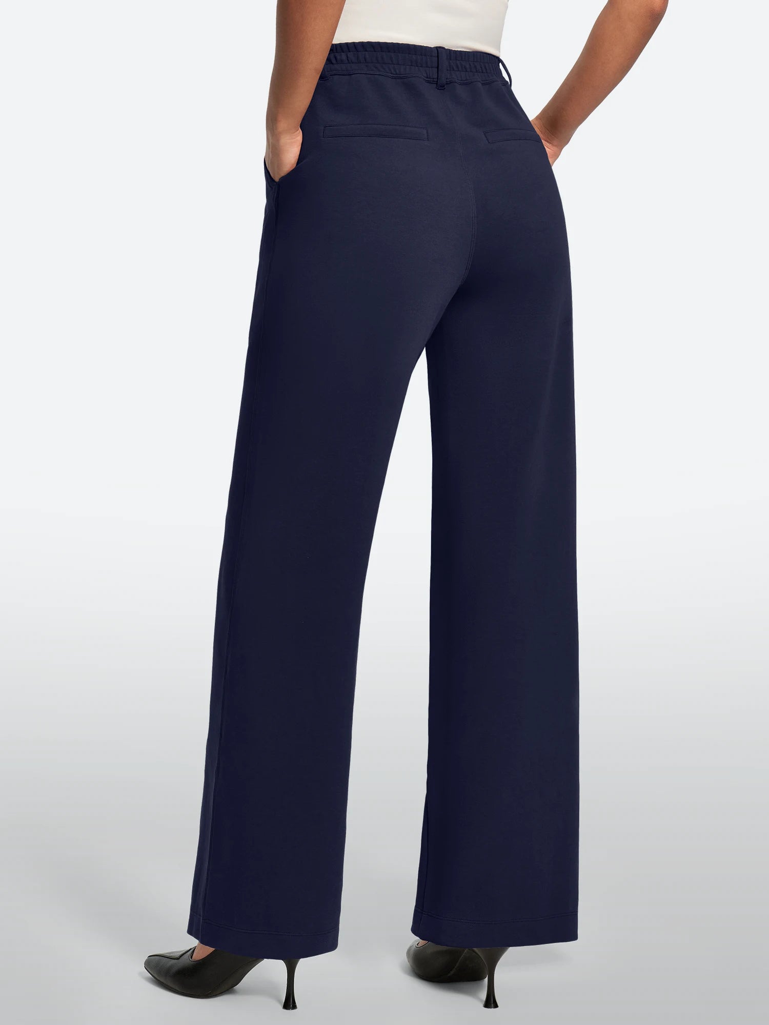 IUGA Wide-Leg Drapey Stretch Work Pants With Pockets | Affordable Yoga Leggings & Activewear by IUGA