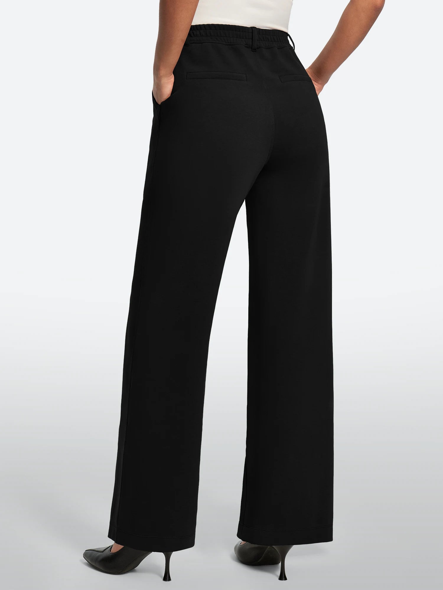 IUGA Wide-Leg Drapey Stretch Work Pants With Pockets | Affordable Yoga Leggings & Activewear by IUGA