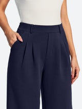 IUGA Wide-Leg Drapey Stretch Work Pants With Pockets | Affordable Yoga Leggings & Activewear by IUGA