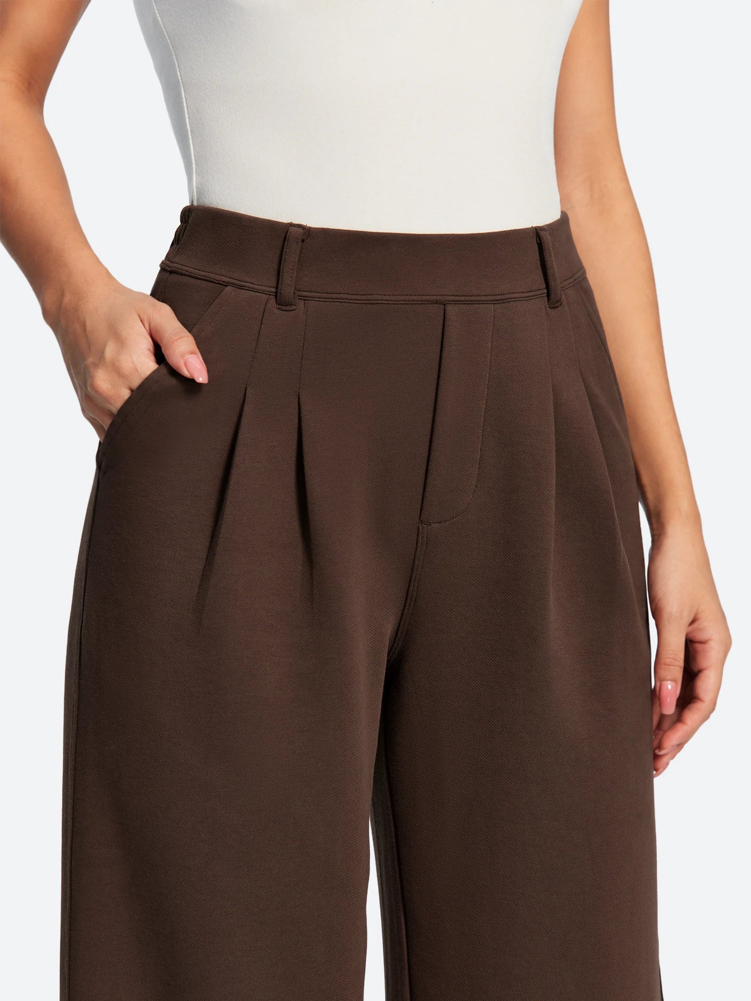 IUGA Wide-Leg Drapey Stretch Work Pants With Pockets | Affordable Yoga Leggings & Activewear by IUGA