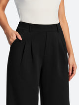 IUGA Wide-Leg Drapey Stretch Work Pants With Pockets | Affordable Yoga Leggings & Activewear by IUGA