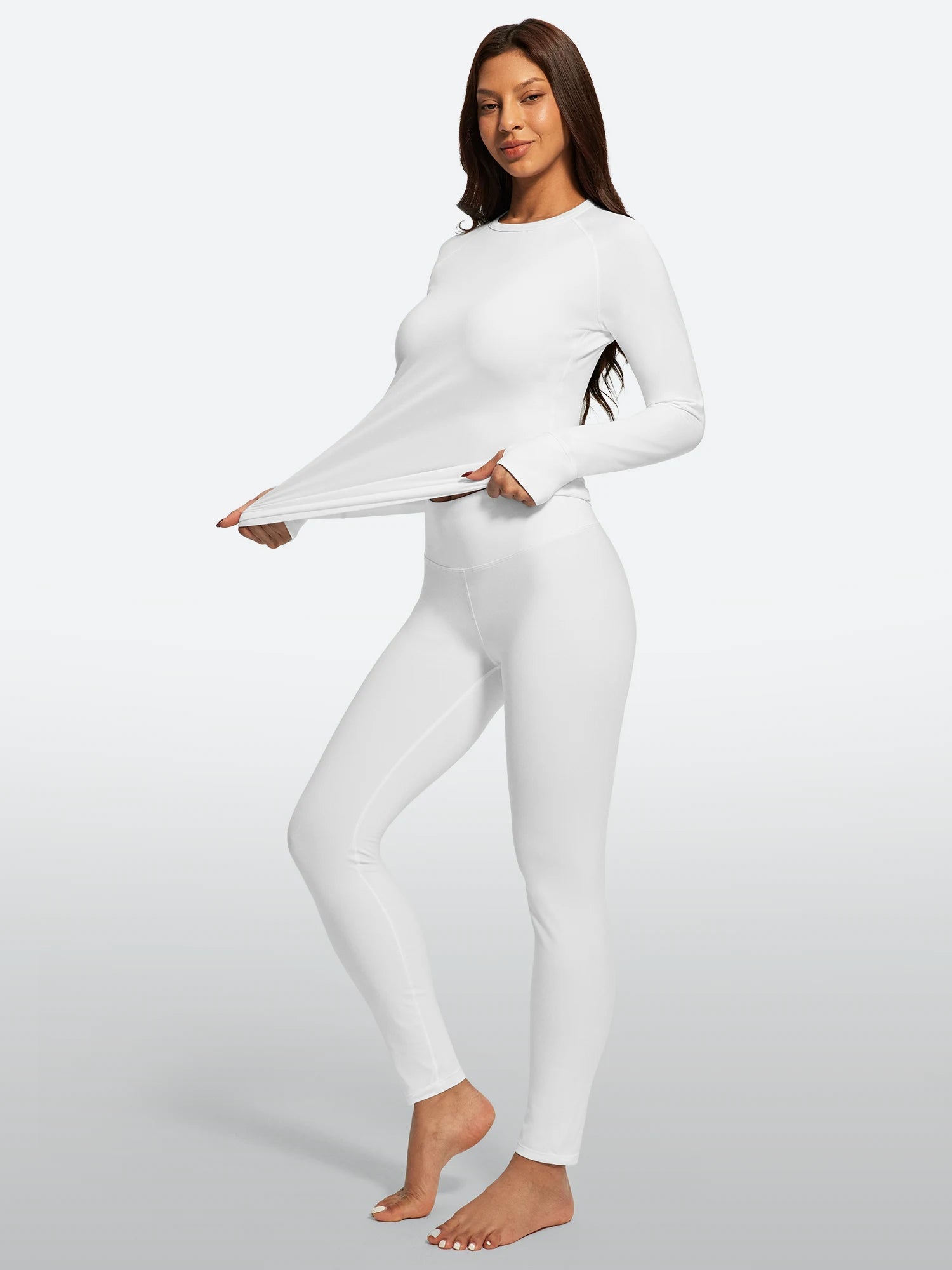 IUGA Women’s Thermal Fleece Set Stretch Base Layer With Thumbholes
