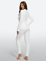 IUGA Women’s Thermal Fleece Set Stretch Base Layer With Thumbholes
