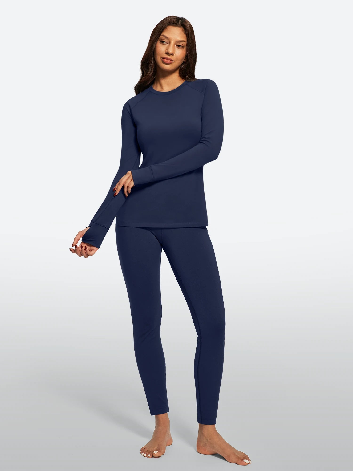 IUGA Women’s Thermal Fleece Set Stretch Base Layer With Thumbholes