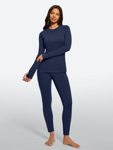 IUGA Women’s Thermal Fleece Set Stretch Base Layer With Thumbholes