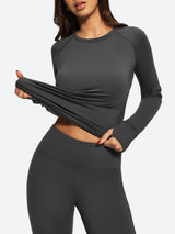 IUGA Women’s Thermal Fleece Set Stretch Base Layer With Thumbholes