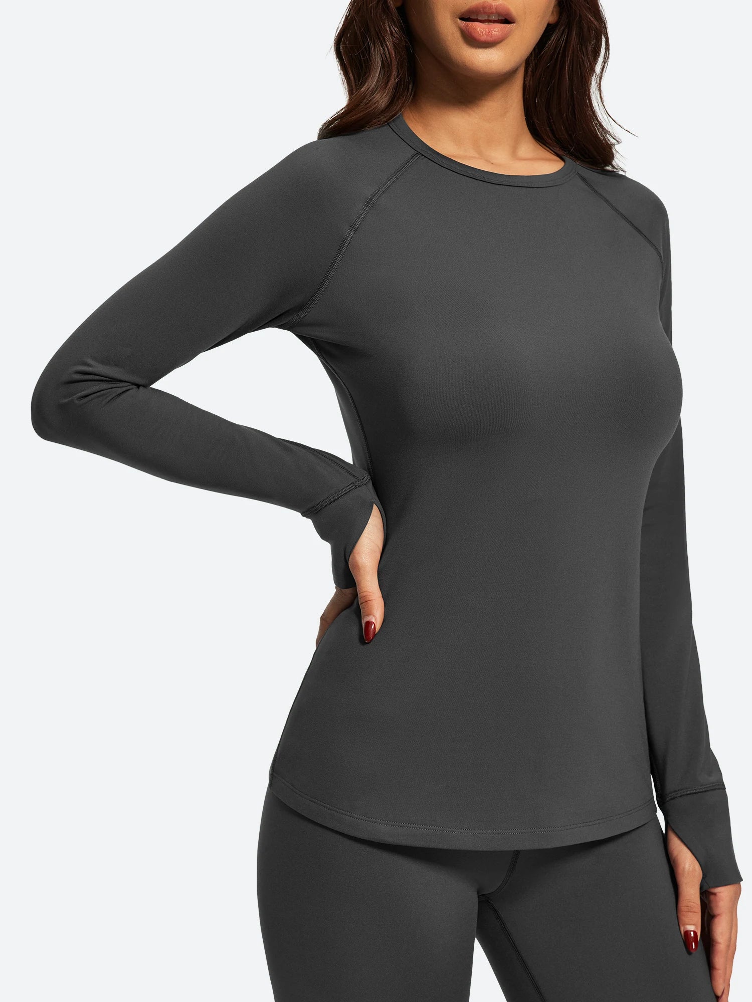 IUGA Women’s Thermal Fleece Set Stretch Base Layer With Thumbholes