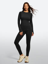 IUGA Women’s Thermal Fleece Set Stretch Base Layer With Thumbholes