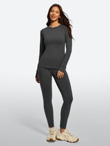 IUGA Women’s Thermal Fleece Set Stretch Base Layer With Thumbholes