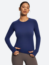 IUGA Long Sleeve Active Top Seamless Stretch Workout Shirt With Thumbholes | Affordable Yoga Leggings & Activewear by IUGA