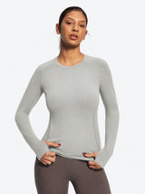 IUGA Long Sleeve Active Top Seamless Stretch Workout Shirt With Thumbholes | Affordable Yoga Leggings & Activewear by IUGA