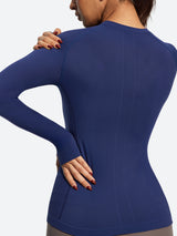 IUGA Long Sleeve Active Top Seamless Stretch Workout Shirt With Thumbholes | Affordable Yoga Leggings & Activewear by IUGA