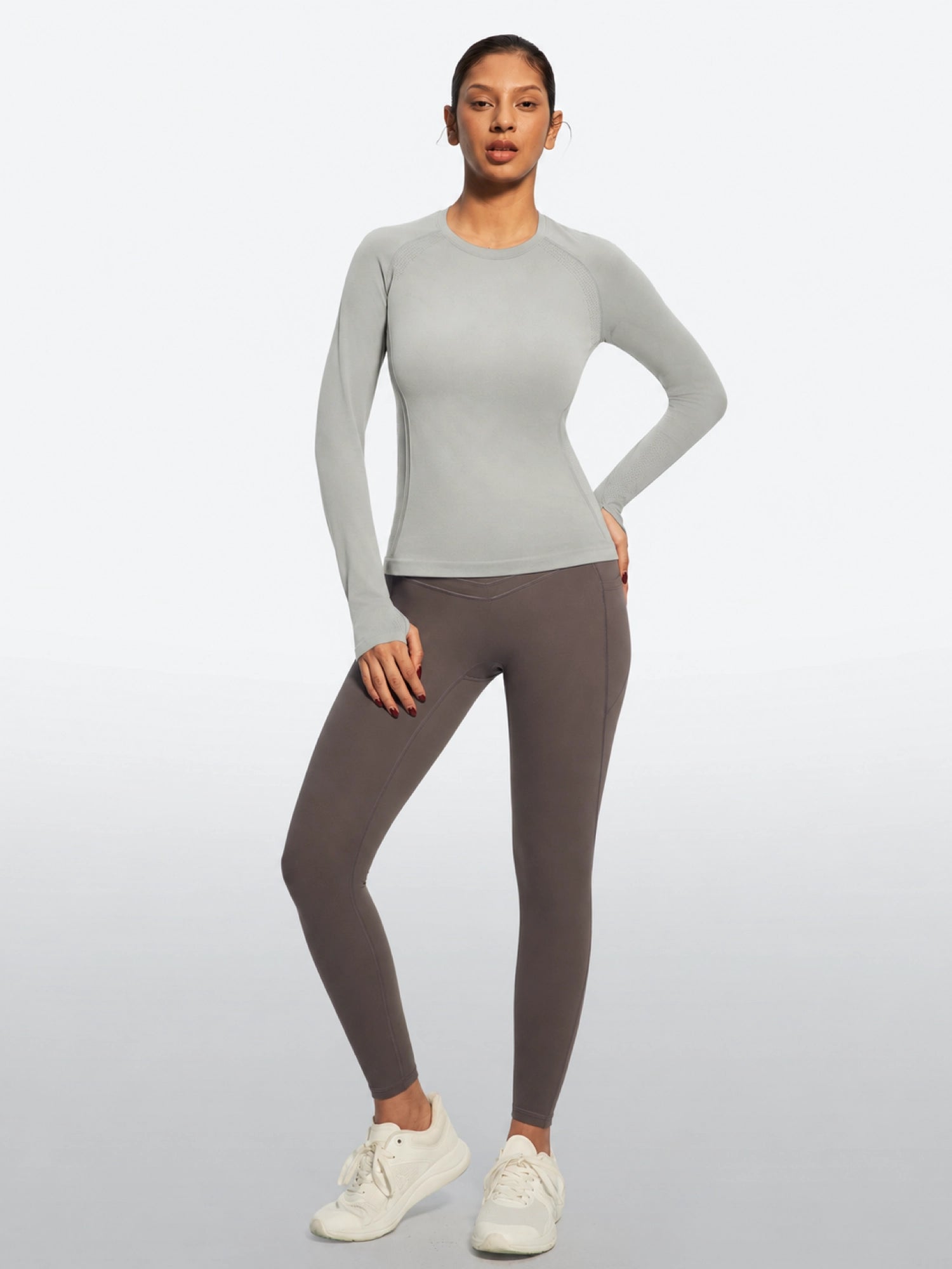IUGA Long Sleeve Active Top Seamless Stretch Workout Shirt With Thumbholes | Affordable Yoga Leggings & Activewear by IUGA