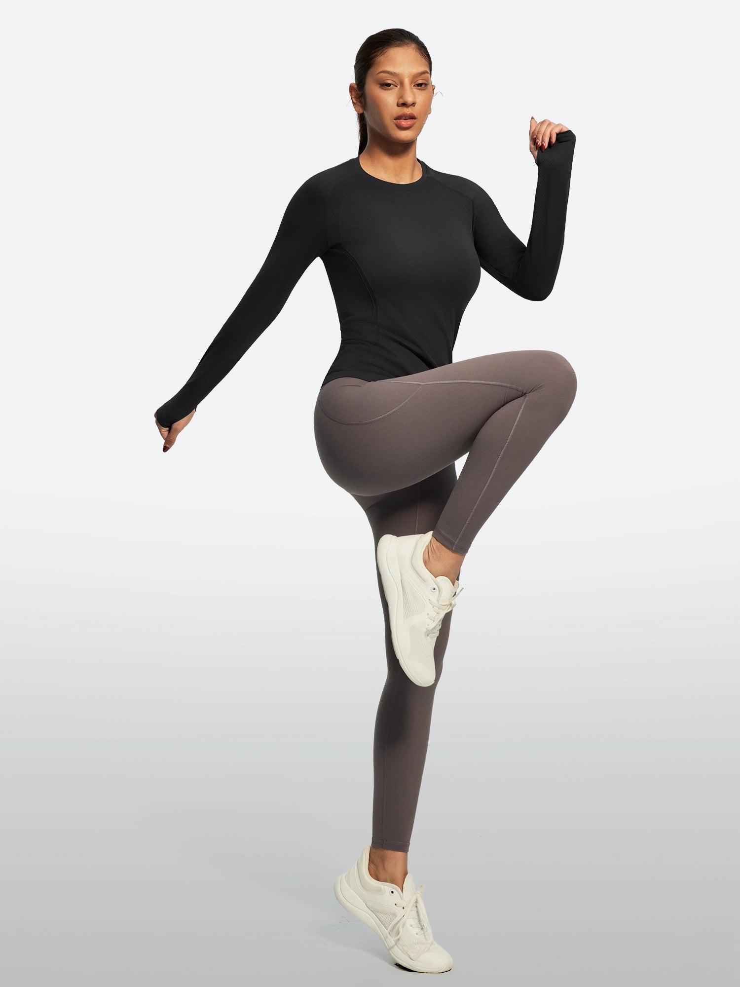 IUGA Long Sleeve Active Top Seamless Stretch Workout Shirt With Thumbholes | Affordable Yoga Leggings & Activewear by IUGA