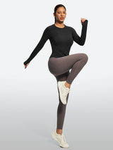 IUGA Long Sleeve Active Top Seamless Stretch Workout Shirt With Thumbholes | Affordable Yoga Leggings & Activewear by IUGA