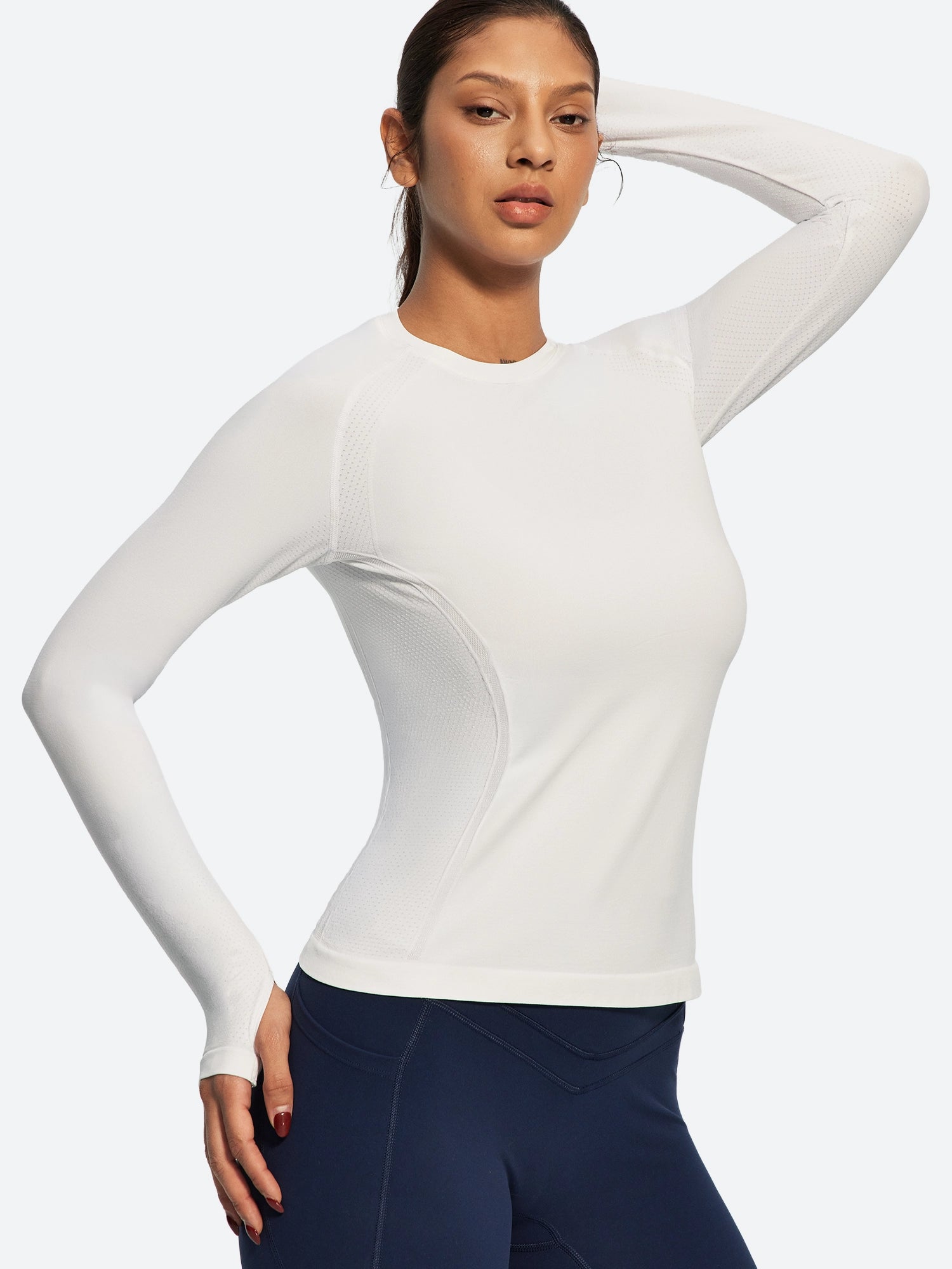IUGA Long Sleeve Active Top Seamless Stretch Workout Shirt With Thumbholes | Affordable Yoga Leggings & Activewear by IUGA