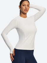 IUGA Long Sleeve Active Top Seamless Stretch Workout Shirt With Thumbholes | Affordable Yoga Leggings & Activewear by IUGA