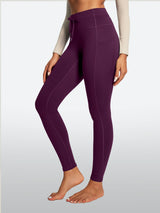 IUGA HeatLab® Waterproof No Front Seam Fleece-Lined High-Waist Drawstring Leggings