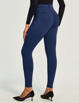 IUGA Fleece Lined Pull On High Waisted Dress Pants With Pockets - IUGA