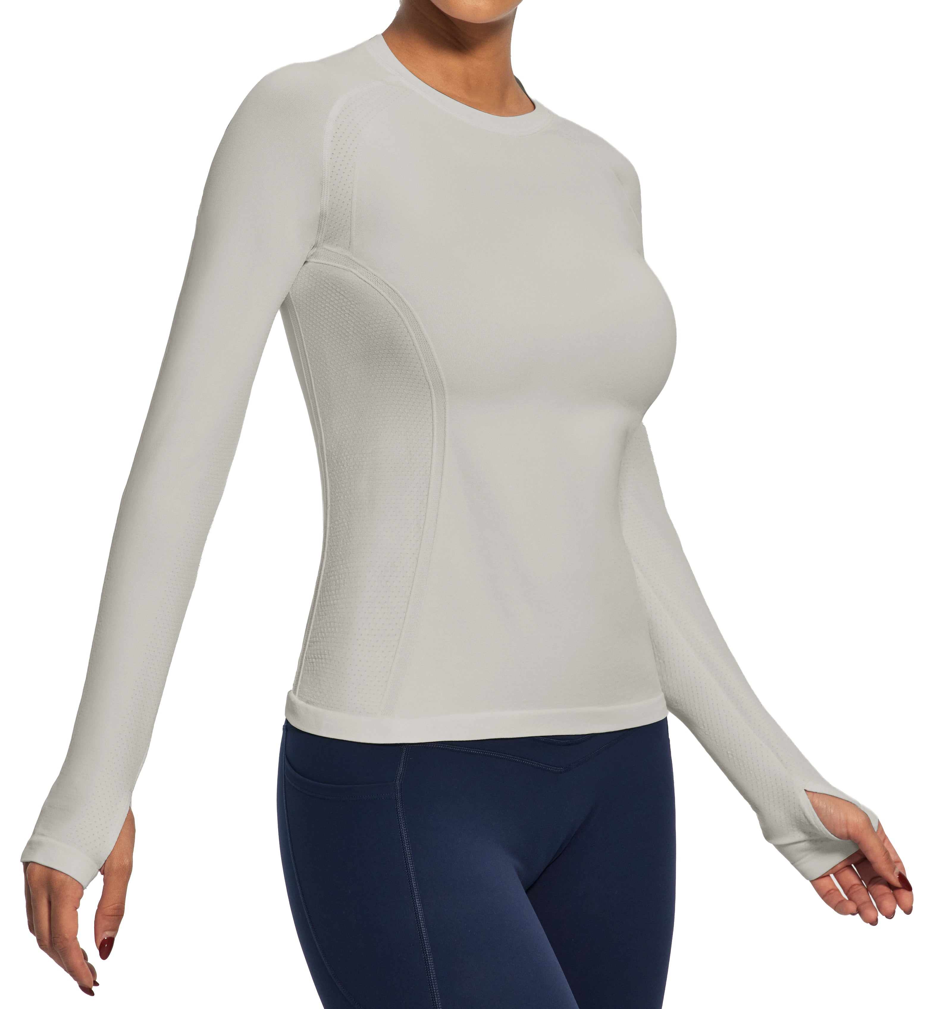 IUGA Long Sleeve Active Top Seamless Stretch Workout Shirt With Thumbholes | Affordable Yoga Leggings & Activewear by IUGA