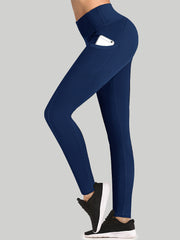IUGA Fleece Lined Leggings With Pockets dark blue