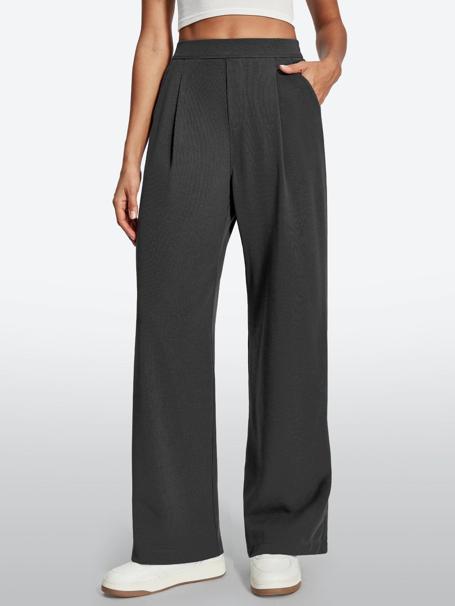 IUGA High-Waisted Waffle Work Pants