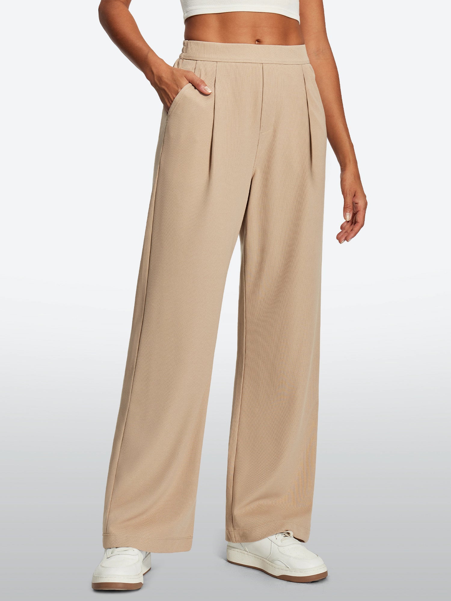 IUGA High-Waisted Waffle Work Pants