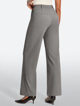 IUGA High Waisted Stretchy Wide Leg Pull On Work Pants With Pockets