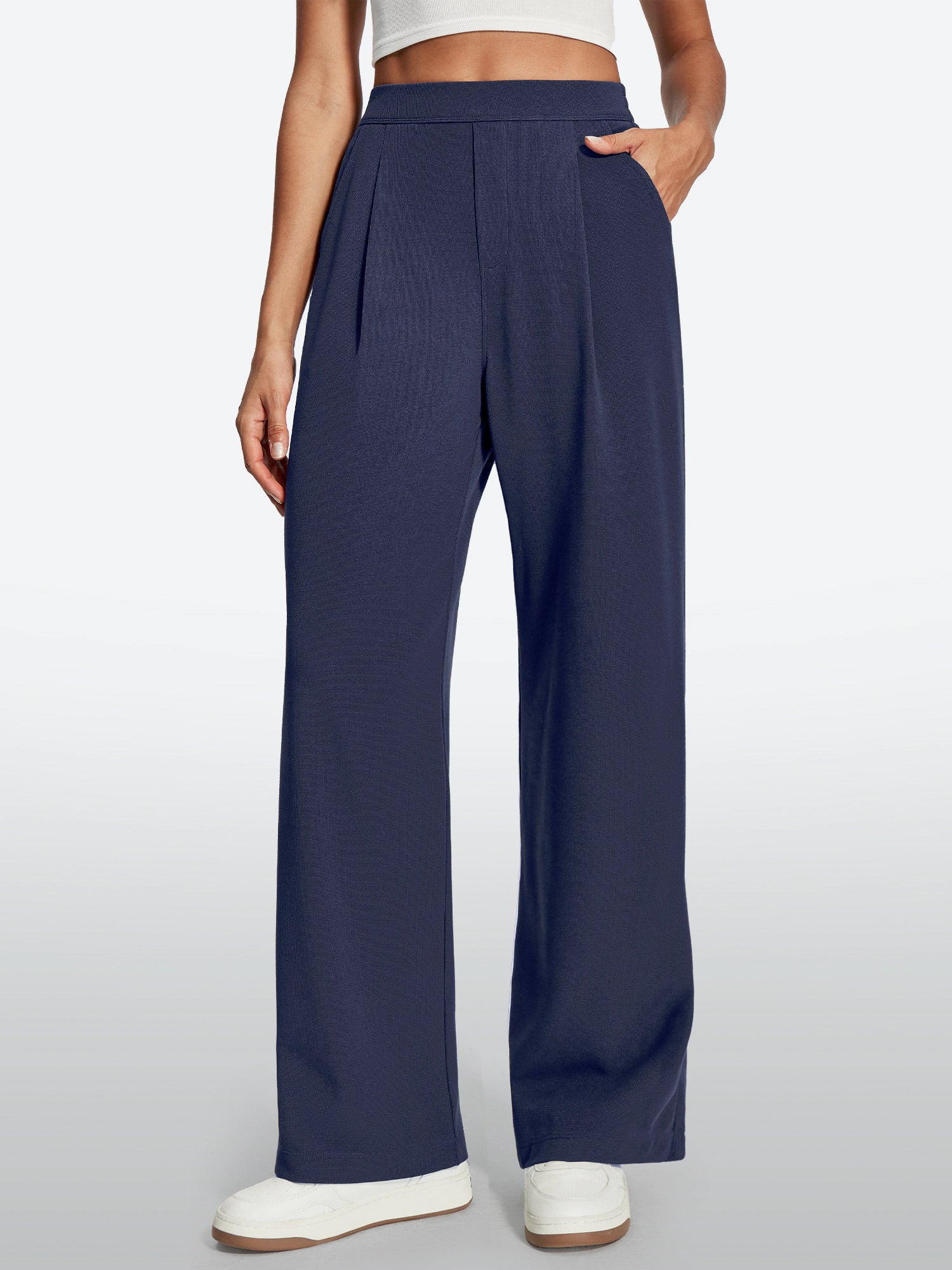 IUGA High-Waisted Waffle Work Pants