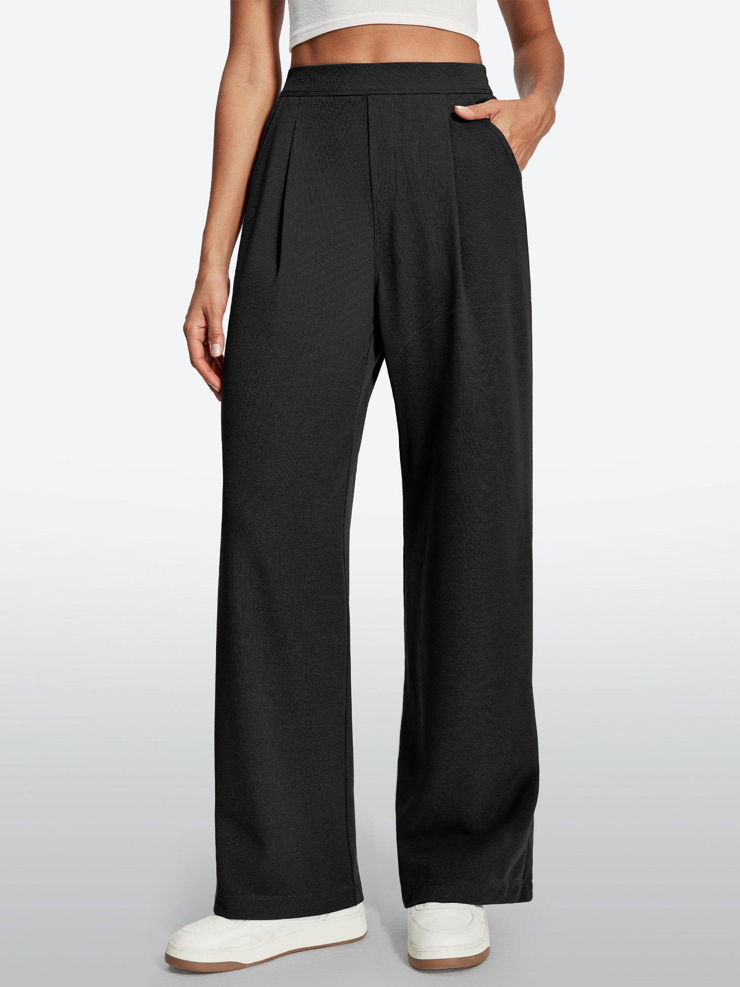 IUGA High-Waisted Waffle Work Pants