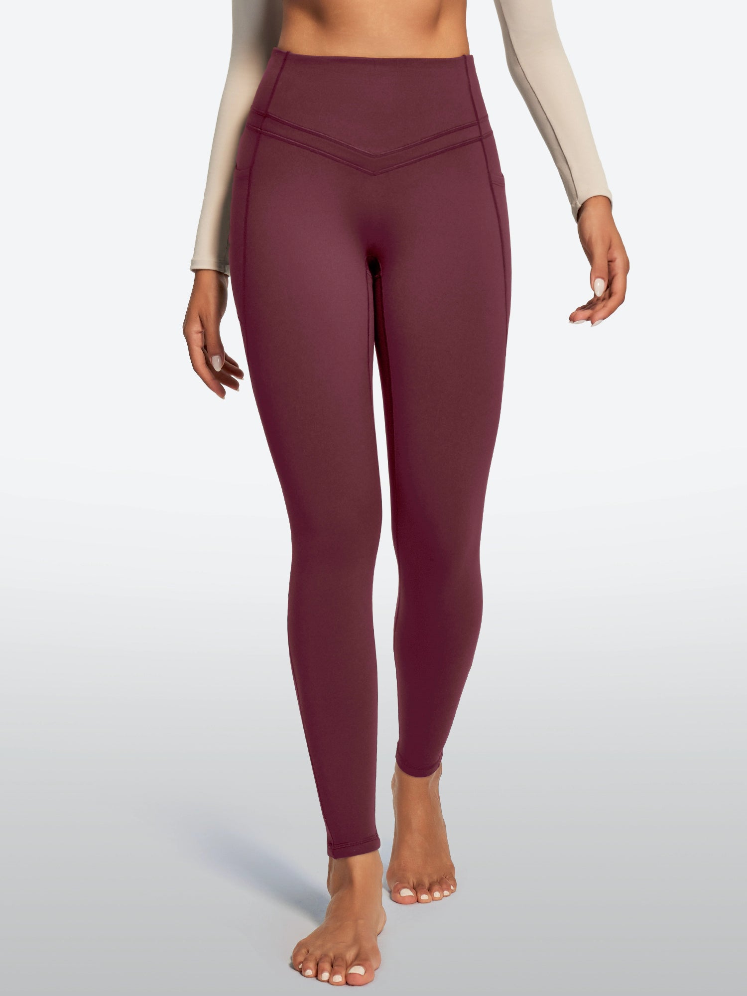 IUGA Heatlab® Sandwich Waistband Fleece Lined No Front Seam Leggings