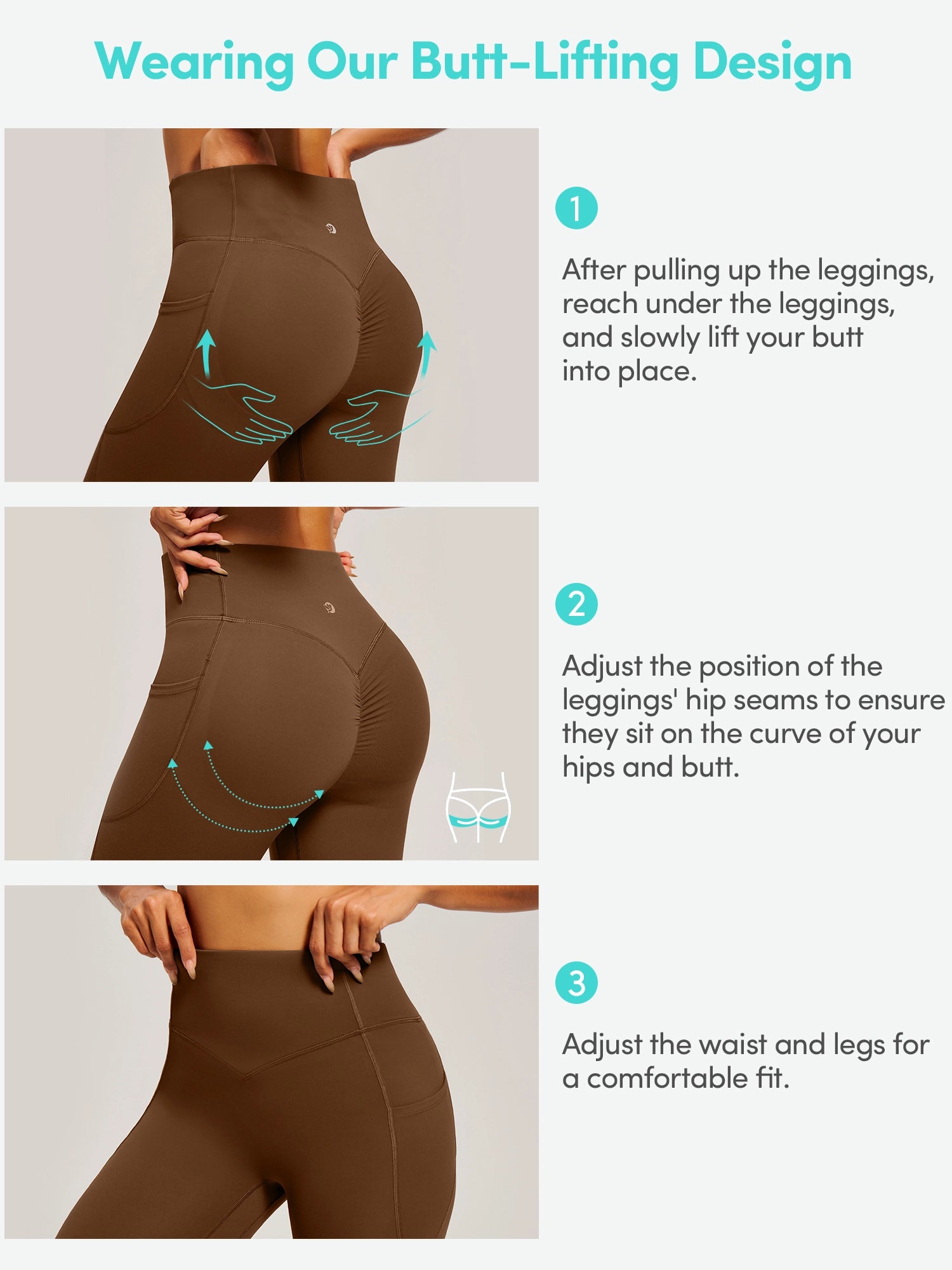 IUGA PowerTight Butt Lifting No Front Seam Leggings With Pockets - IUGA