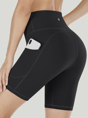 IUGA 6" High Waist Biker Shorts With Pockets black