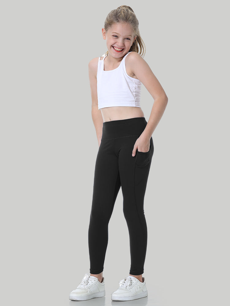 Girls' Casual Yoga Pants With Pockets For Sports Base Layer
